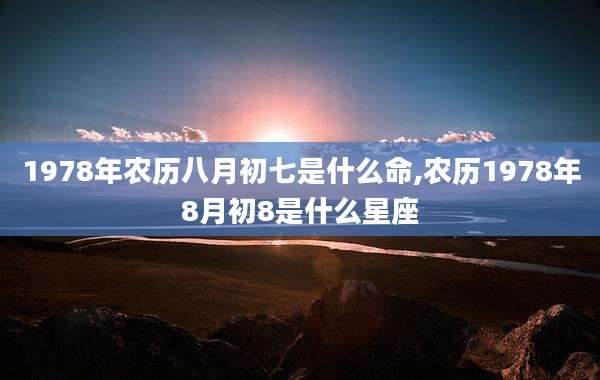 1978年农历八月初七是什么命,农历1978年8月初8是什么星座