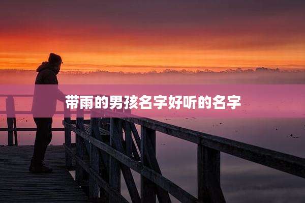 带雨的男孩名字好听的名字