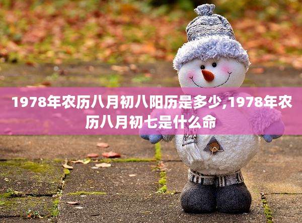 1978年农历八月初八阳历是多少,1978年农历八月初七是什么命
