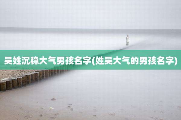 吴姓沉稳大气男孩名字(姓吴大气的男孩名字)