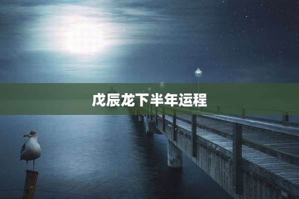 戊辰龙下半年运程