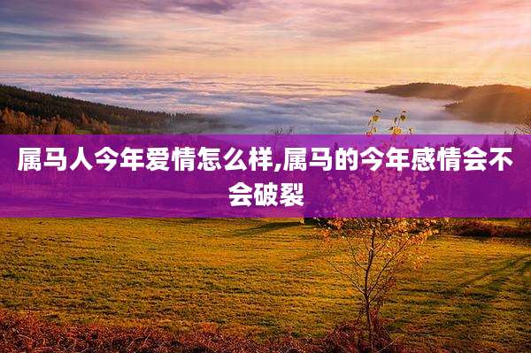 属马人今年爱情怎么样,属马的今年感情会不会破裂