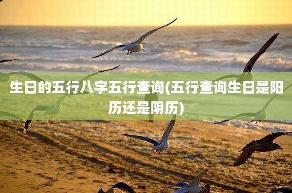 生日的五行八字五行查询(五行查询生日是阳历还是阴历)