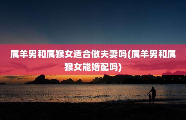 属羊男和属猴女适合做夫妻吗(属羊男和属猴女能婚配吗)