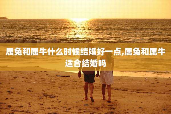 属兔和属牛什么时候结婚好一点,属兔和属牛适合结婚吗
