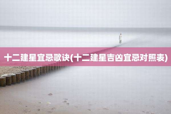 十二建星宜忌歌诀(十二建星吉凶宜忌对照表)