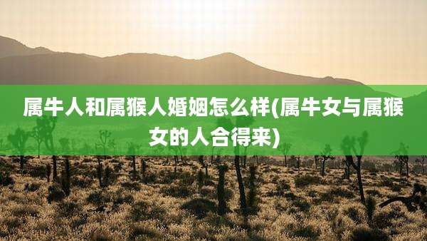 属牛人和属猴人婚姻怎么样(属牛女与属猴女的人合得来)