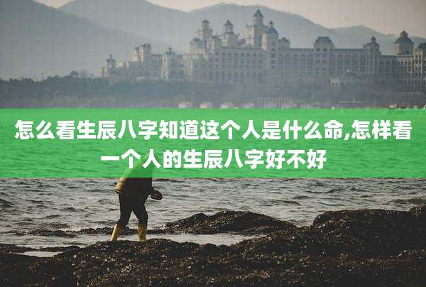 怎么看生辰八字知道这个人是什么命,怎样看一个人的生辰八字好不好