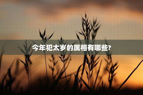 今年犯太岁的属相有哪些?