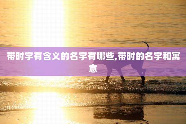 带时字有含义的名字有哪些,带时的名字和寓意