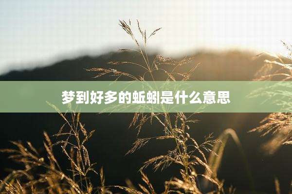梦到好多的蚯蚓是什么意思