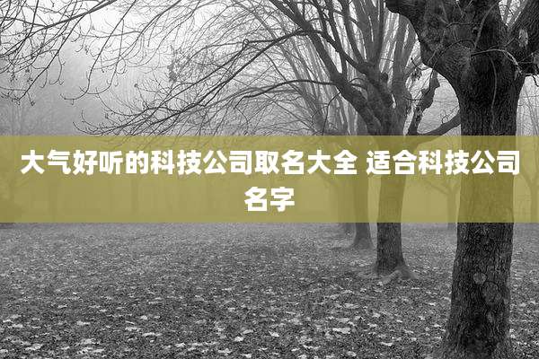 大气好听的科技公司取名大全 适合科技公司名字