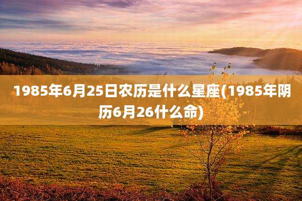 1985年6月25日农历是什么星座(1985年阴历6月26什么命)