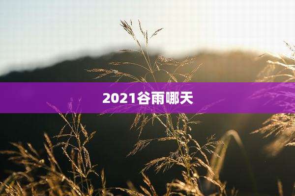 2021谷雨哪天