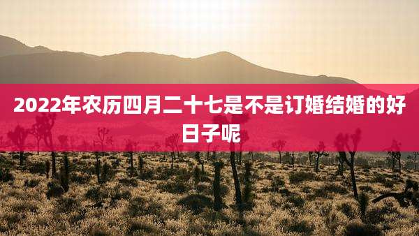 2022年农历四月二十七是不是订婚结婚的好日子呢