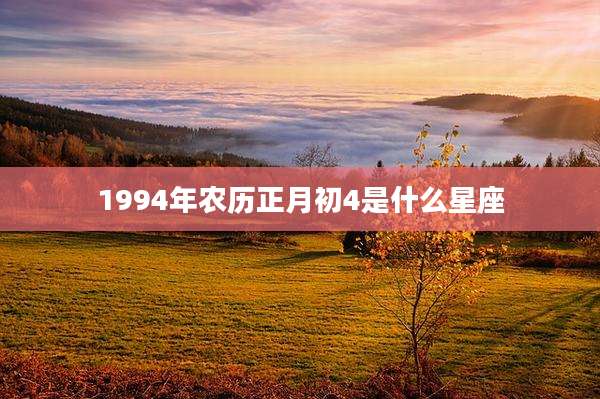 1994年农历正月初4是什么星座
