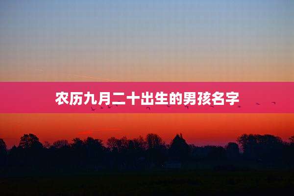 农历九月二十出生的男孩名字