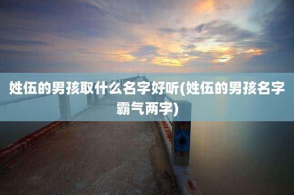 姓伍的男孩取什么名字好听(姓伍的男孩名字霸气两字)