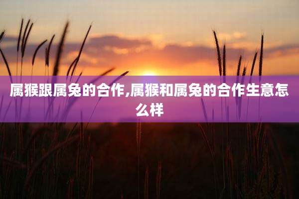 属猴跟属兔的合作,属猴和属兔的合作生意怎么样