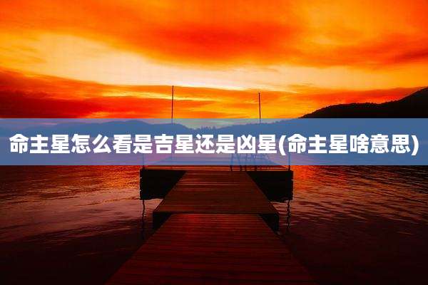 命主星怎么看是吉星还是凶星(命主星啥意思)