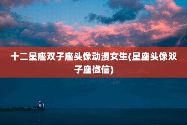 十二星座双子座头像动漫女生(星座头像双子座微信)