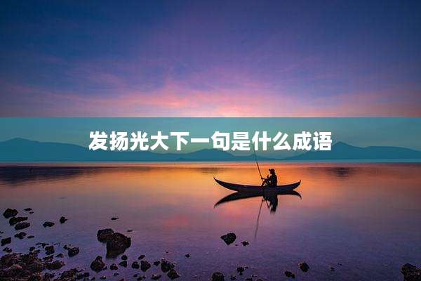 发扬光大下一句是什么成语