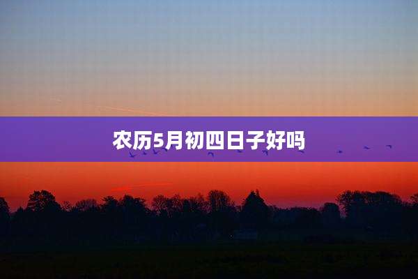 农历5月初四日子好吗