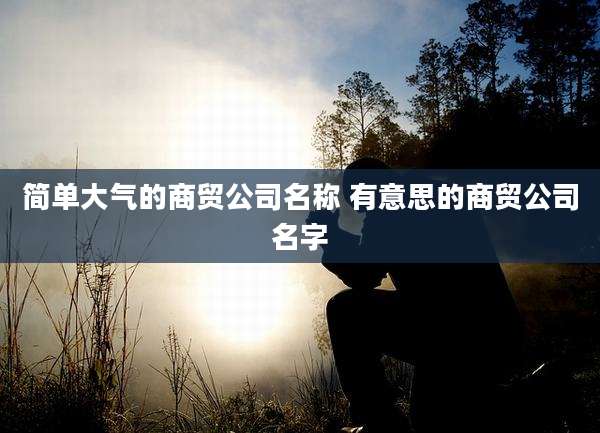 简单大气的商贸公司名称 有意思的商贸公司名字
