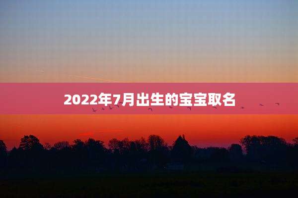 2022年7月出生的宝宝取名