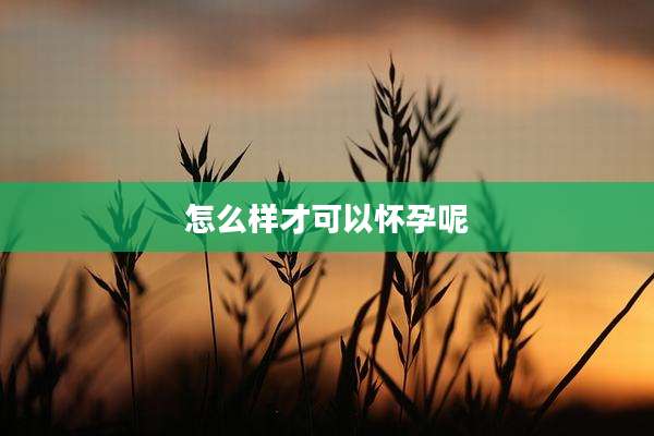 怎么样才可以怀孕呢
