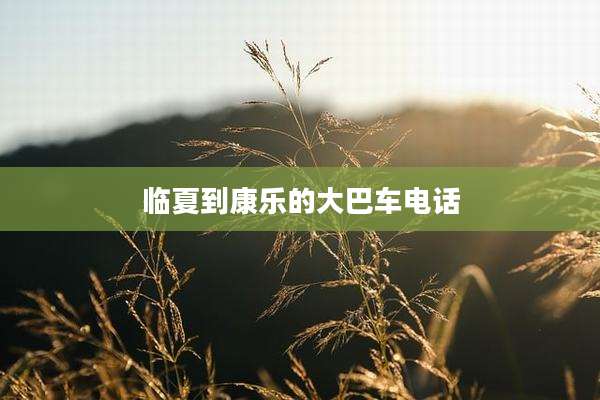 临夏到康乐的大巴车电话