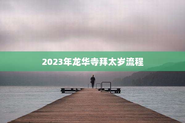 2023年龙华寺拜太岁流程
