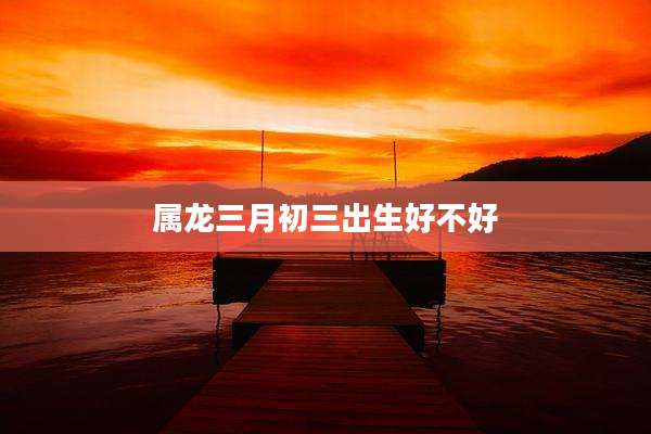 属龙三月初三出生好不好