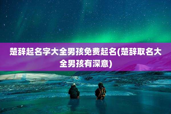 楚辞起名字大全男孩免费起名(楚辞取名大全男孩有深意)