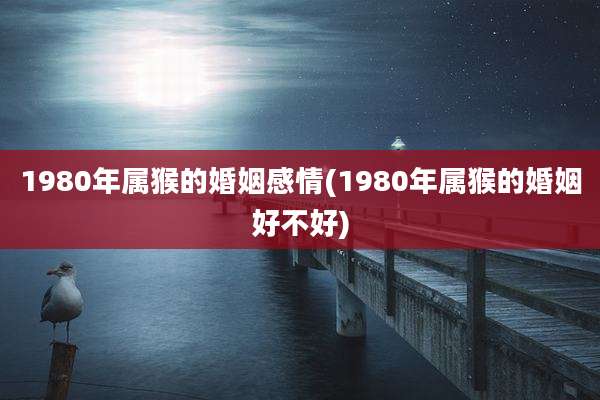 1980年属猴的婚姻感情(1980年属猴的婚姻好不好)