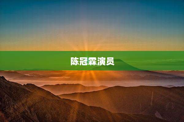 陈冠霖演员