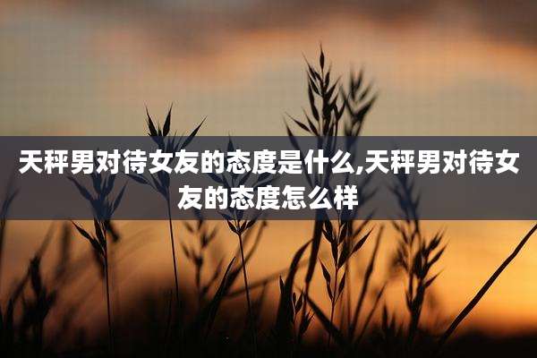 天秤男对待女友的态度是什么,天秤男对待女友的态度怎么样