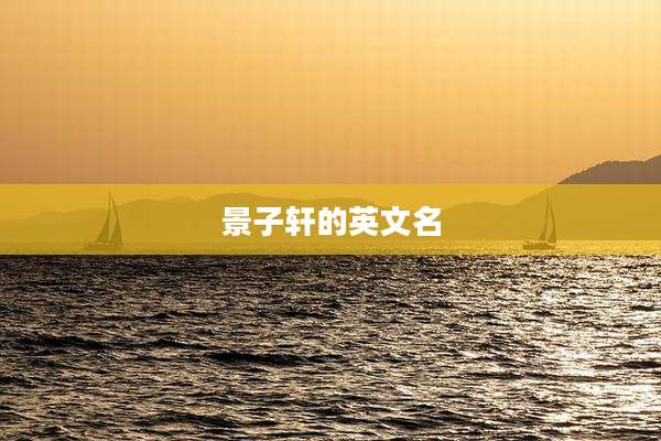 景子轩的英文名