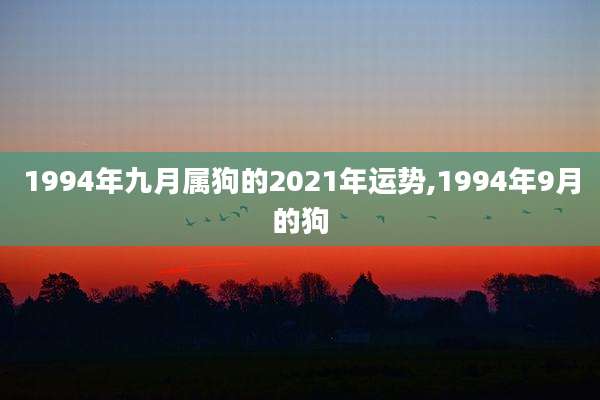 1994年九月属狗的2021年运势,1994年9月的狗