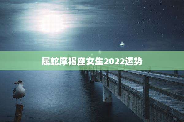 属蛇摩羯座女生2022运势