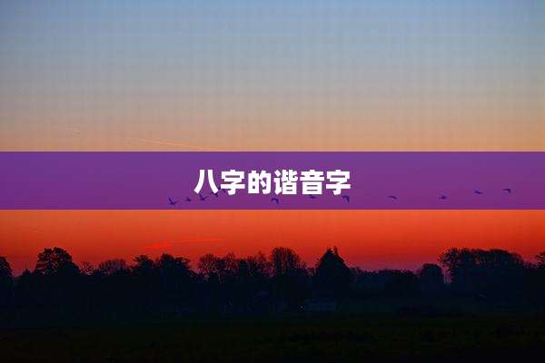 八字的谐音字