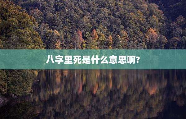 八字里死是什么意思啊?