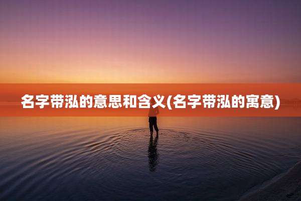 名字带泓的意思和含义(名字带泓的寓意)