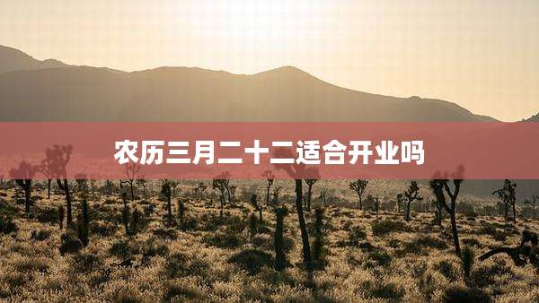 农历三月二十二适合开业吗
