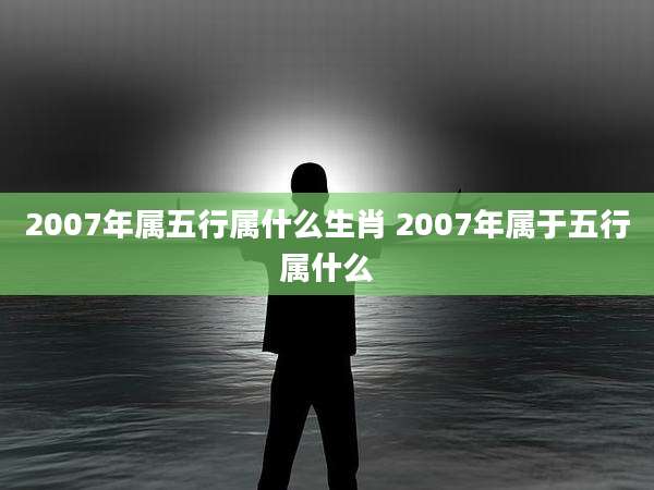 2007年属五行属什么生肖 2007年属于五行属什么