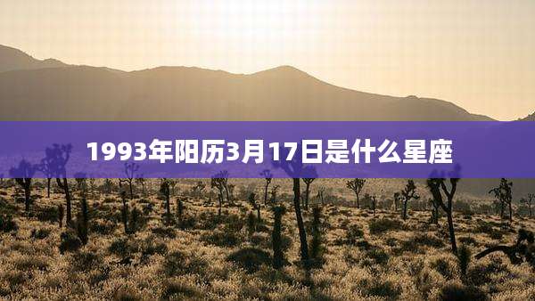 1993年阳历3月17日是什么星座