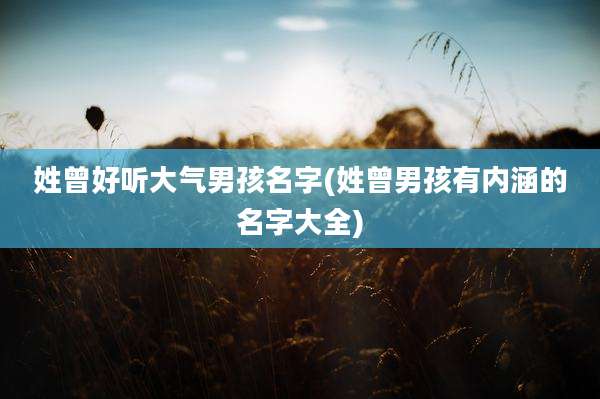 姓曾好听大气男孩名字(姓曾男孩有内涵的名字大全)