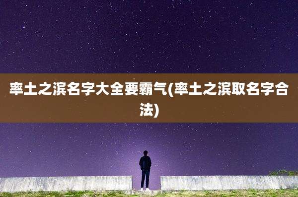率土之滨名字大全要霸气(率土之滨取名字合法)