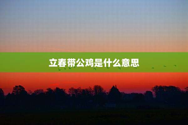 立春带公鸡是什么意思
