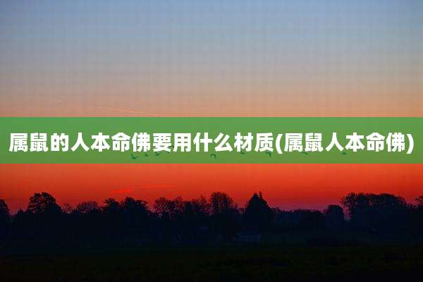 属鼠的人本命佛要用什么材质(属鼠人本命佛)
